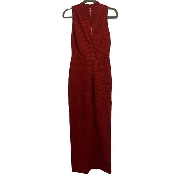 Alice + Olivia Gisela Mockneck Maxi Dress in Wine Red Size 4 - Picture 3 of 8